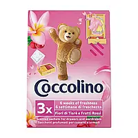 Освіжувач-підвіска для гардеробу Coсcolino Fiori de Tiare e Frutti Rossi, 3шт