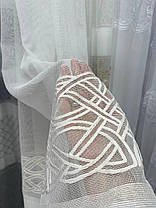 Тюль льон з вишивкою  заввишки 2,9 м.молочна, фото 3