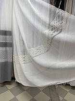 Тюль льон з вишивкою  заввишки 2,9 м.молочна, фото 2