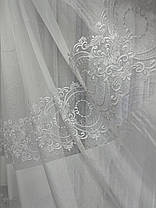 Тюль бамбук, вишивка заввишки 2,8 м. біла, фото 4