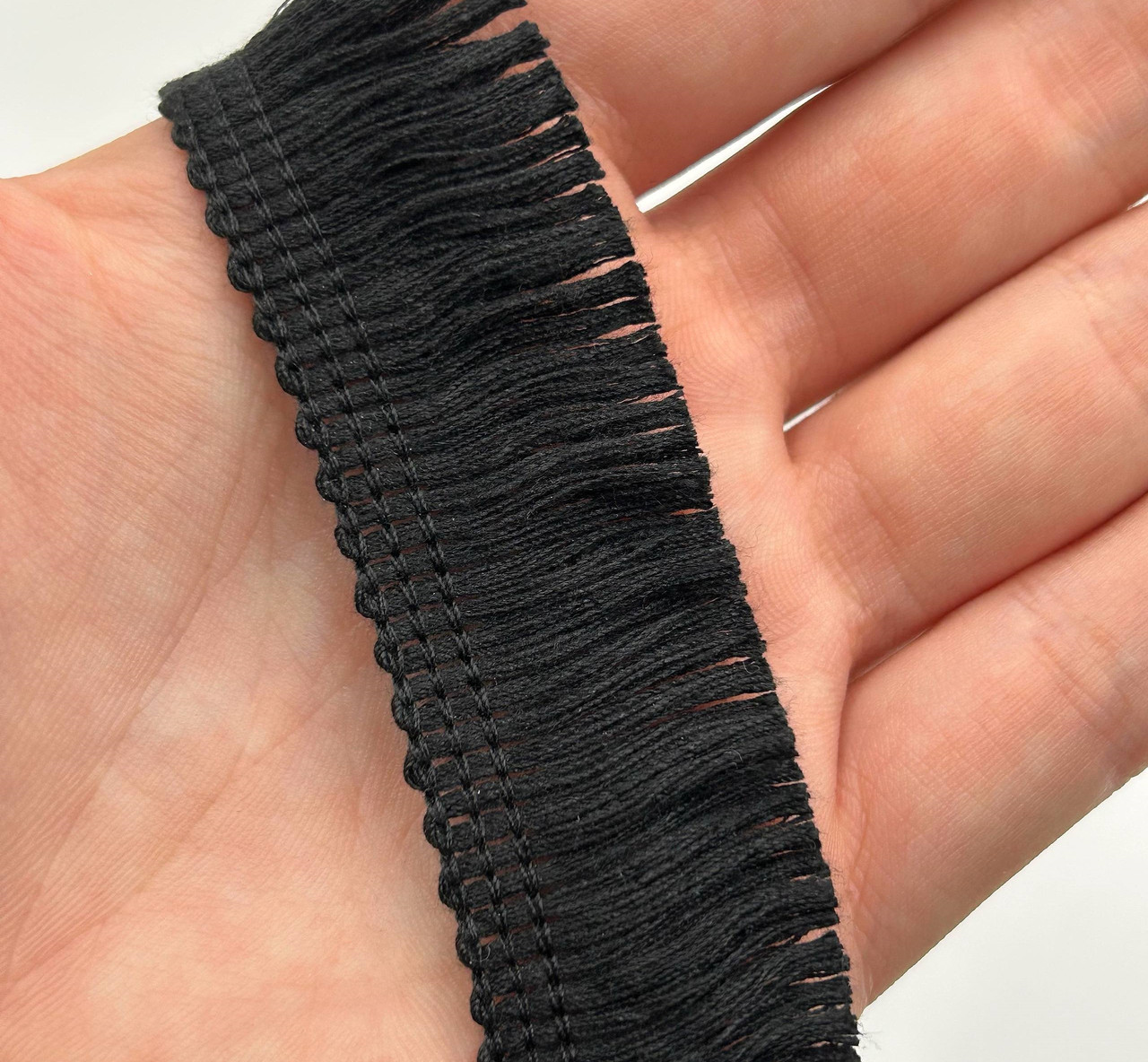 Тесьма "Бахрома" / 2,5 см / 1 метр / Чорний, фото 1