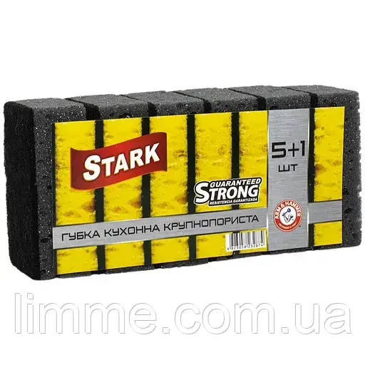 Губки кухонні Stark крупнопористі для гриля 98 мм х 68 мм х 35 мм 5+1 шт. чорні