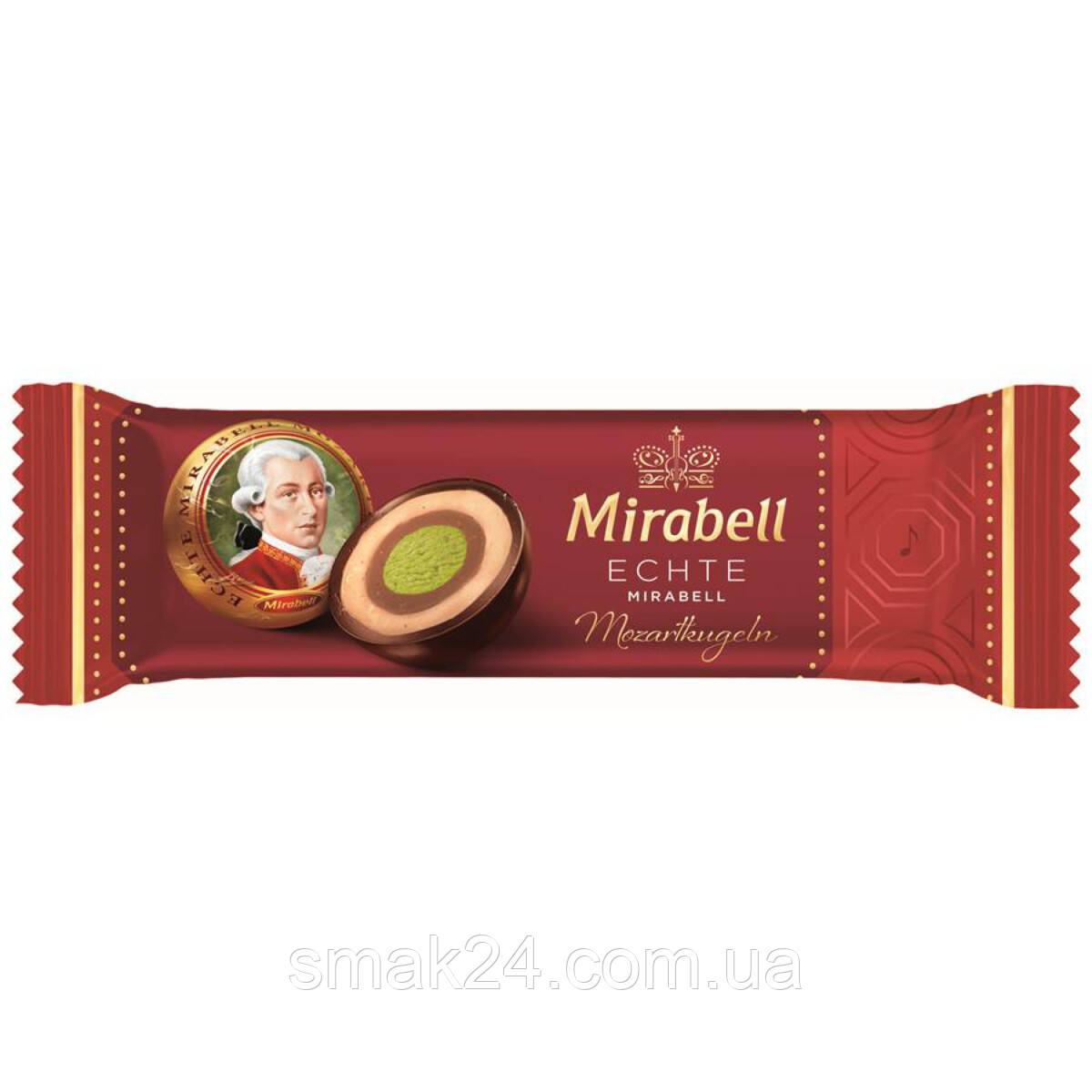 Цукерки марципанові з фісташковим праліне Mozart Kugeln Mirabell 42 г (3х14 г) Німеччина