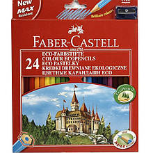 Олівці кольорові Faber_Castell 120124LE 24цвета шестигранні з чинкой "Замок", картонна коробка з підвісом