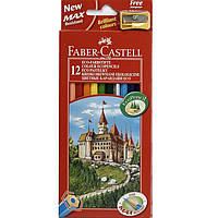 Карандаши цветные Faber_Castell 120112LE 12цветов шестигр+точилка "Замок" картонная коробка с подвесом