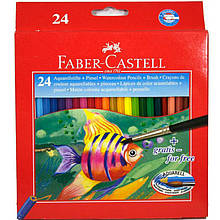 Олівці кольорові Faber_Castell 114425 24 кольору шестигранні акварельні, картонна коробка з підвісом