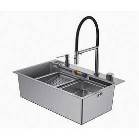 Кухонна мийка GAPPO PROFI GS 7547-19, 750х470, збройова сталь