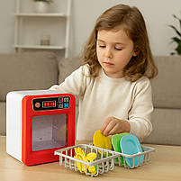 Іграшкова мийка для посуду 998-25 — дитяча побутова техніка зі світлом і звуком, набір з 15 предметів, фото 3