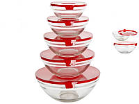 Набір скляних судків Ємності для зберігання харчових продуктів з кришками 5 штук