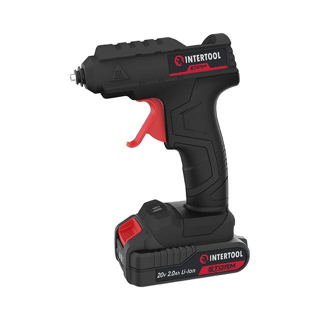 Пістолет клейовий 20 В, під стрижні 10.8-11.5мм, без ЗП та АКБ INTERTOOL WT-9301, фото 1