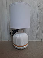 Настольная лампа с абажуром, керамика и текстиль Sirius белая, Е14