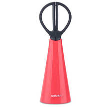 Ножиці Deli 0601 мікс 17см з пластиковою підставкою ностольные, карт/кор, фото 2