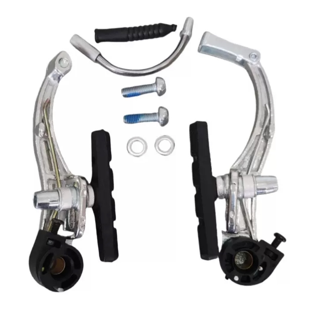 Гальма велосипеда ободні V-brake сріблясті, комплект гальмівний