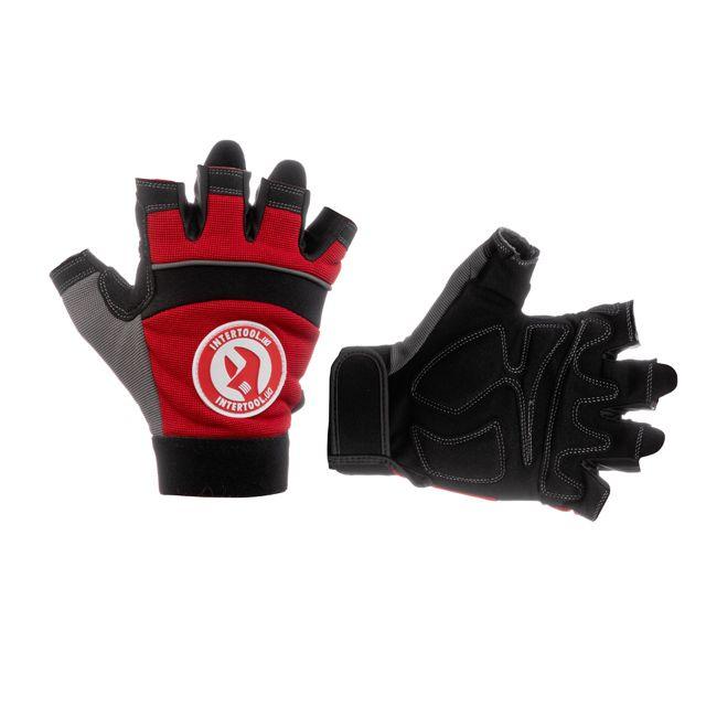 Рукавичка Microfiber без пальців, вставки зі спандексу та неопрену, 9" INTERTOOL SP-0142, фото 1