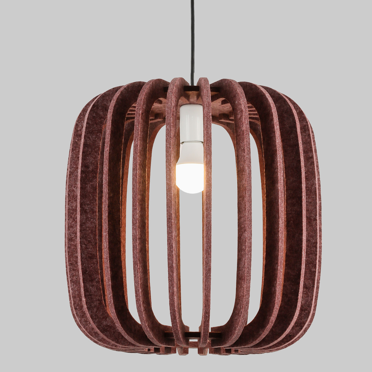 Дизайнерський підвіс-люстра із фетра 40см в коричневому кольорі (805-2021-1)