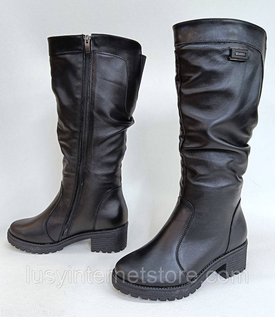 Чоботи високі зимові жіночі на підборі від виробника ЛОН25-63, фото 1