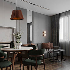 Дизайнерський підвіс-люстра із фетра 40см в коричневому кольорі (805-1998-1), фото 4