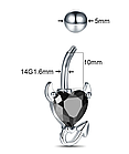 Пірсинг у пупок сережка серцеїдки, фото 2