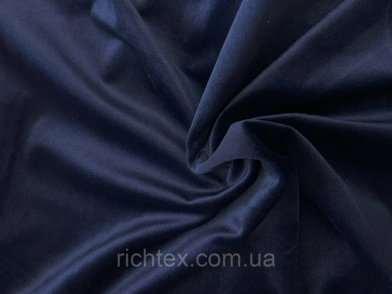 Оксамит на тканинній основі (Не стрейч) Темно-синій, фото 1