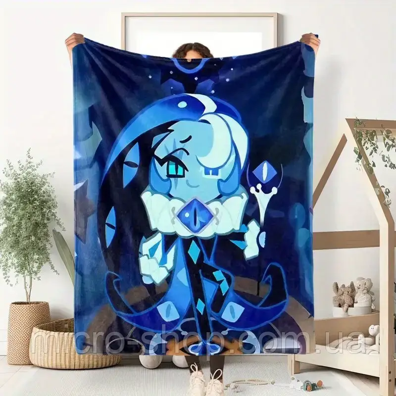 Плюшевий плед ковдра Shadow Cookie Milk Печінка з відеоігри Cookie Run Kingdom 150х200 см, фото 1