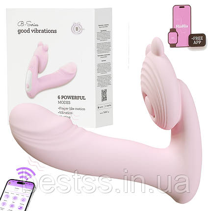 Вібратор з підігрівом, 6 режимами вібрації та керуванням через додаток B-Series Good Vibrations Pink, фото 1