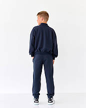 Дитячі спортивні штани хлопчику сині з манжетами трикотаж двонитка BossKids розмір 158 см, фото 4