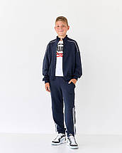 Дитячі спортивні штани хлопчику сині з манжетами трикотаж двонитка BossKids розмір 158 см, фото 3