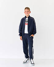 Джемпер дитячий синій на замку для хлопчика трикотаж двонитка BossKids