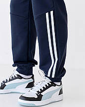 Дитячі спортивні штани хлопчику сині з манжетами трикотаж двонитка BossKids розмір 158 см, фото 5