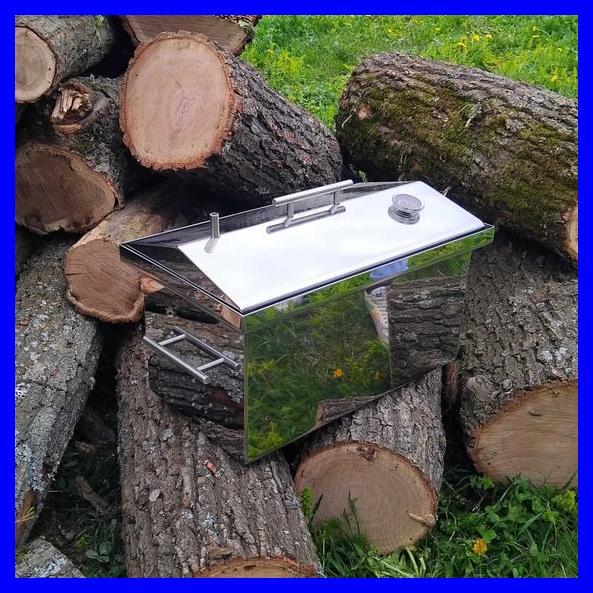 Коптильня гарячого копчення для дому нержавіюча сталь з гідрозатвором термометром з нержавіючої сталі 47х24х27, фото 1