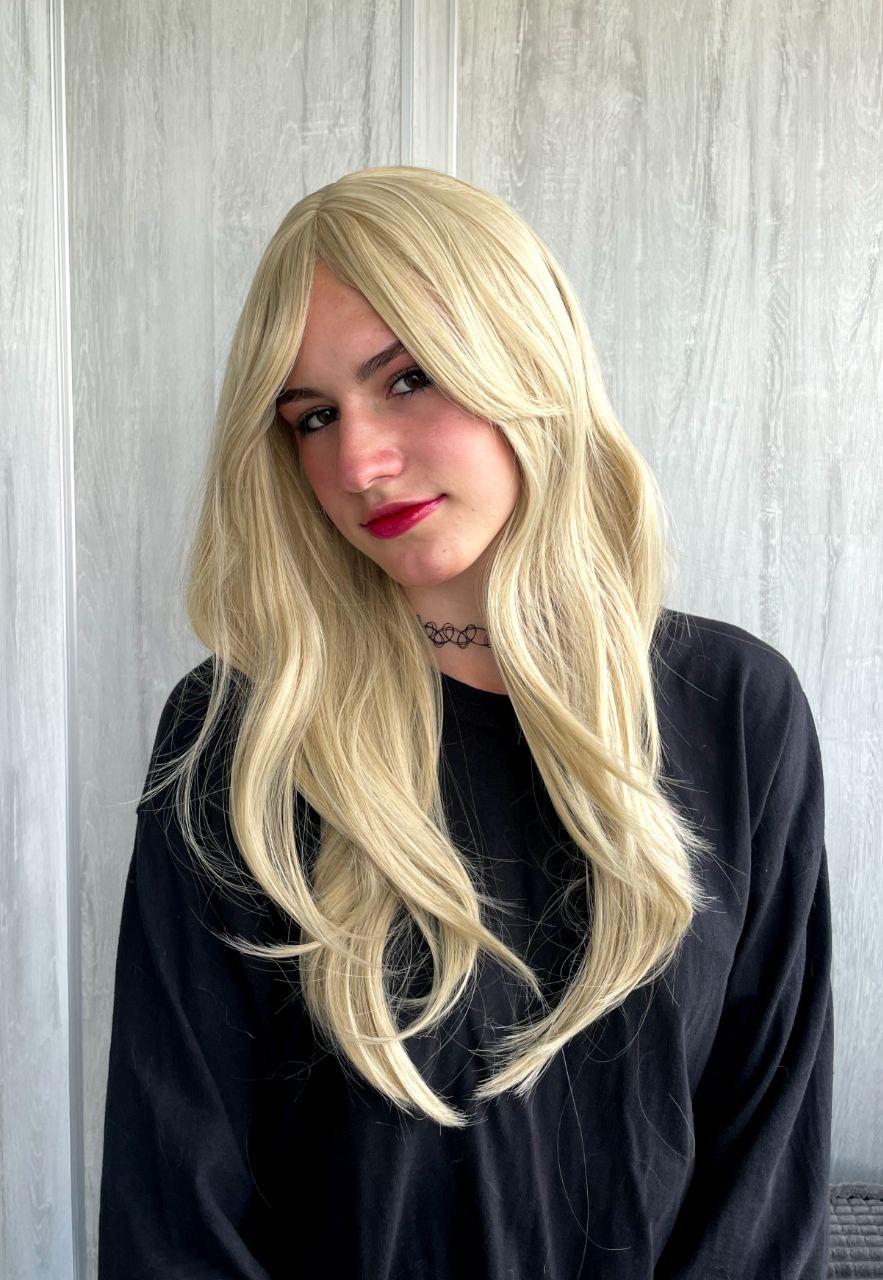 Перука білявки пряма з чубчиком довга блонд (TWI855), фото 1