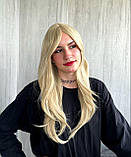 Перука білявки пряма з чубчиком довга блонд (TWI855), фото 4