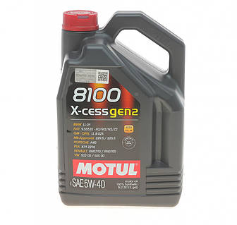 Motul 8100 X-cess gen2 5W-40 5л (368206/109776) Синтетическое