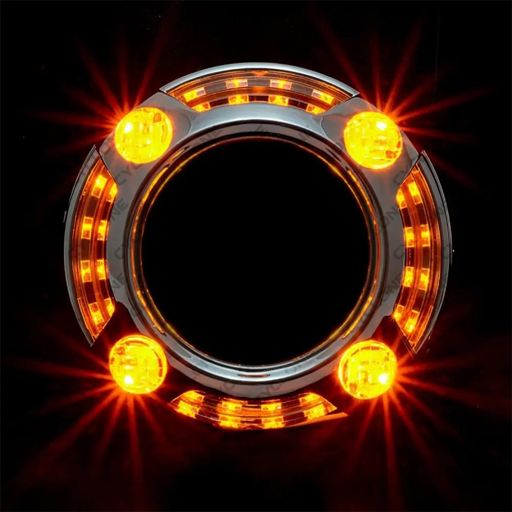 Маска для автомобільної Bi-LED лінзи | Декоративна накладка на лінзу у фару CYCLONE S23 PM DRL+TURN 2.5" 3.0", фото 1