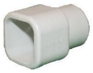 Перехідник з труби квадратної 22х22 мм до круглого діаметру 25 мм, обладнання та запчастини для птахівництва, фото 1