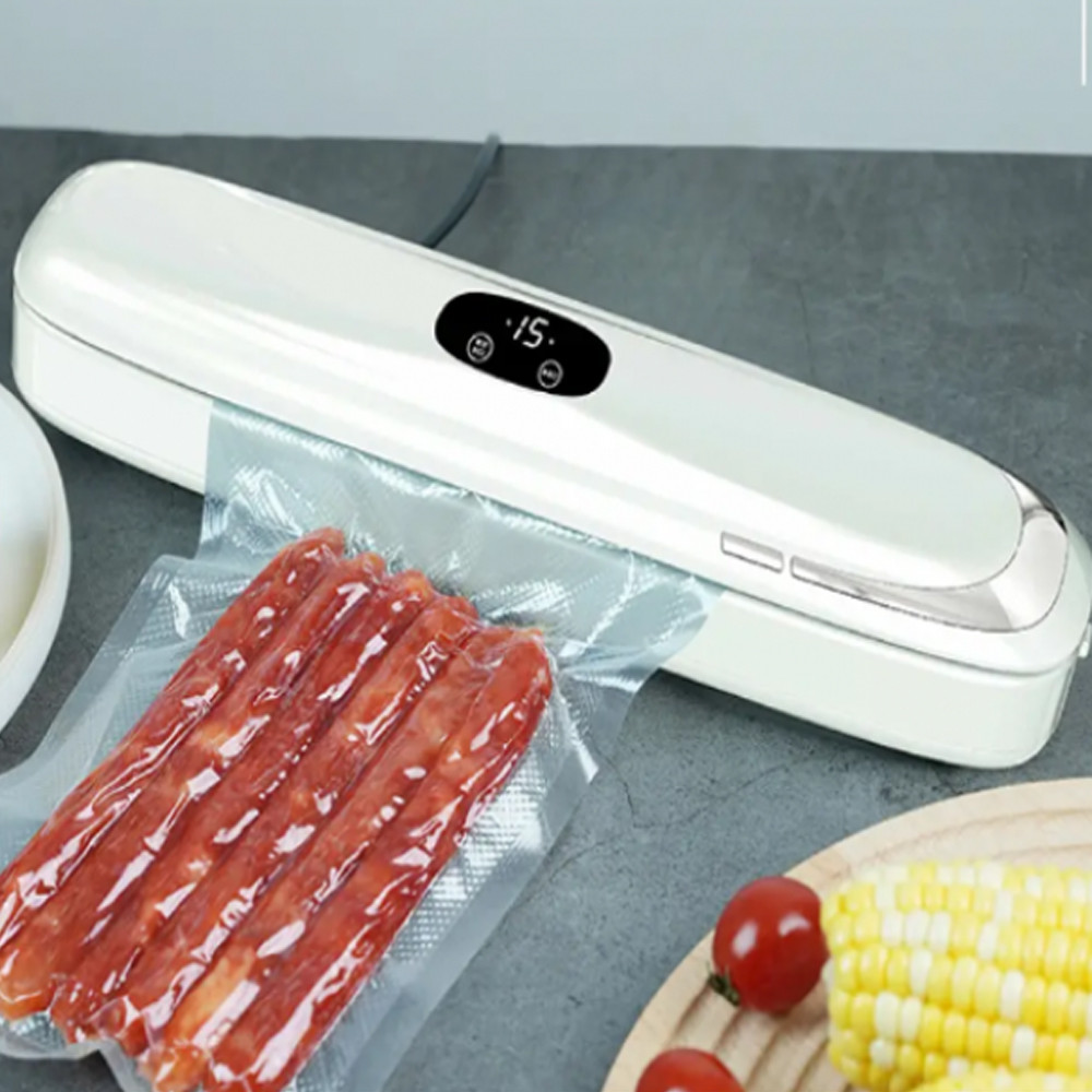 Вакуумний пакувальник для продуктів + Пакети / Домашній вакууматор / Побутовий вакууматор для м'яса, фото 1