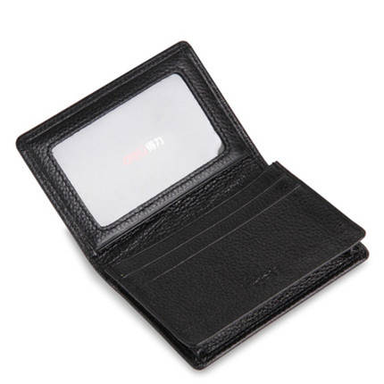 Візитниця Deli 7625 чорний, Card Holder, з відділеннями, 105*78*18 мм, кожзам, фото 1