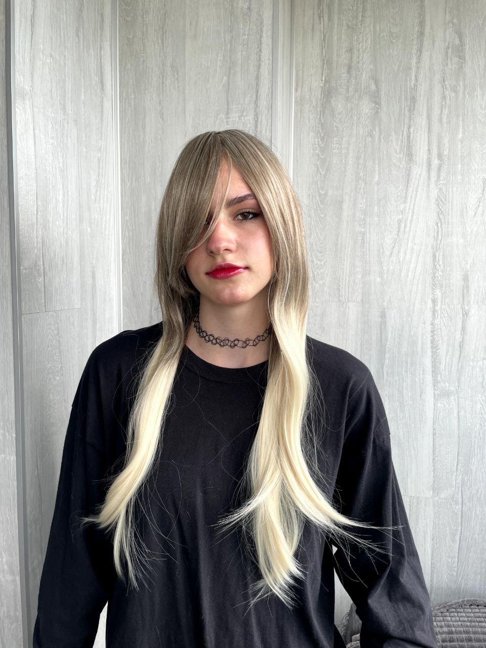 Перука руса омбре довге рівне волосся блонд (OMBR-210), фото 1