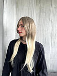 Перука руса омбре довге рівне волосся блонд (OMBR-210), фото 3