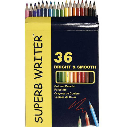 Олівці кольорові Marco 4100-36CB 36цветов D2,9мм шестигранні "SuperB Writer", картонна коробка з підвісом, фото 2