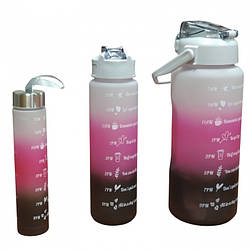 Набір спортивних пляшок для води 3 в 1 об'ємом 300 мл 900 мл 2 л