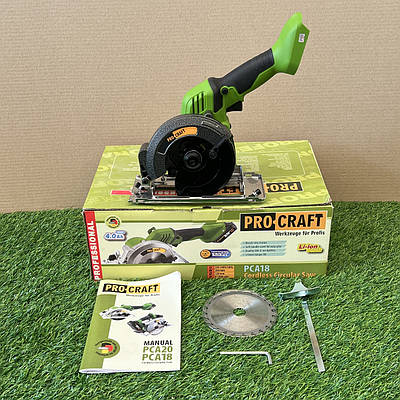 Акумуляторна дискова пилка Procraft PCA18 (120мм диск, 20В) Без АКБ та ЗУ. Безщіткова циркулярка Прокрафт PCA-18
