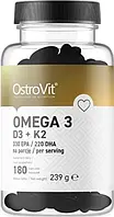 Вітаміни та мінерали OstroVit Omega 3 D3 + K2 180 капсул (Ф002019)