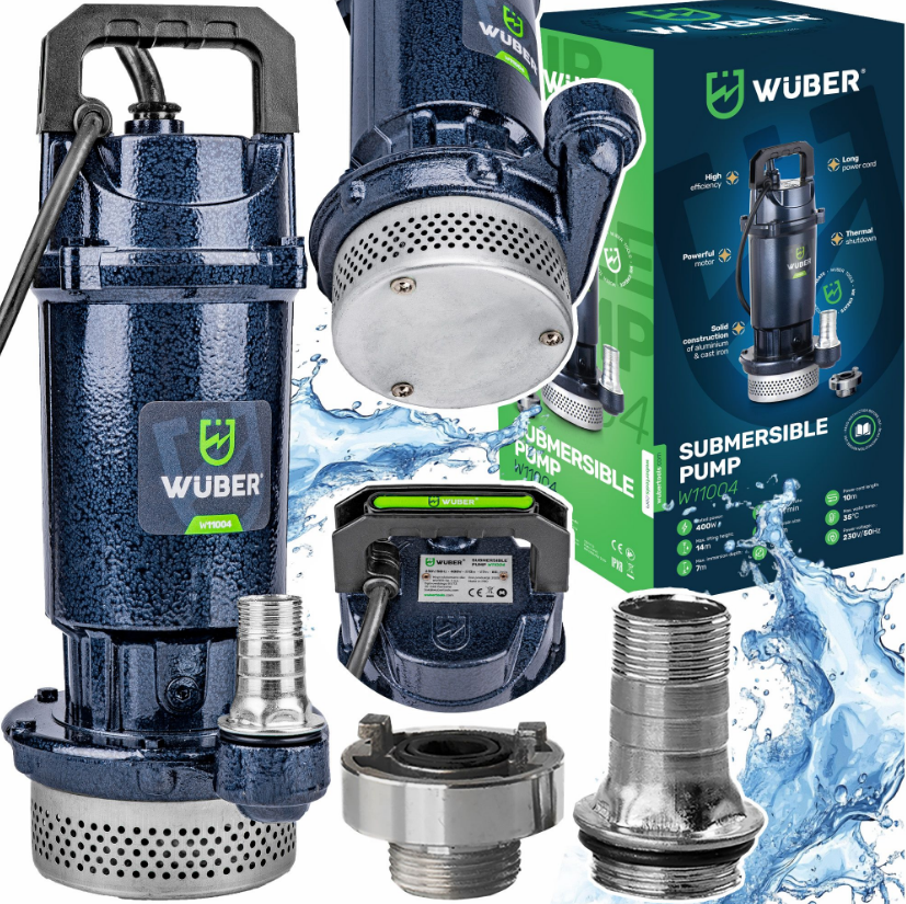 Дренажний насос для брудної та чистої води 400Вт 5100л/год Wuber (Польща), фото 1