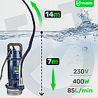Дренажний насос для брудної та чистої води 400Вт 5100л/год Wuber (Польща), фото 8