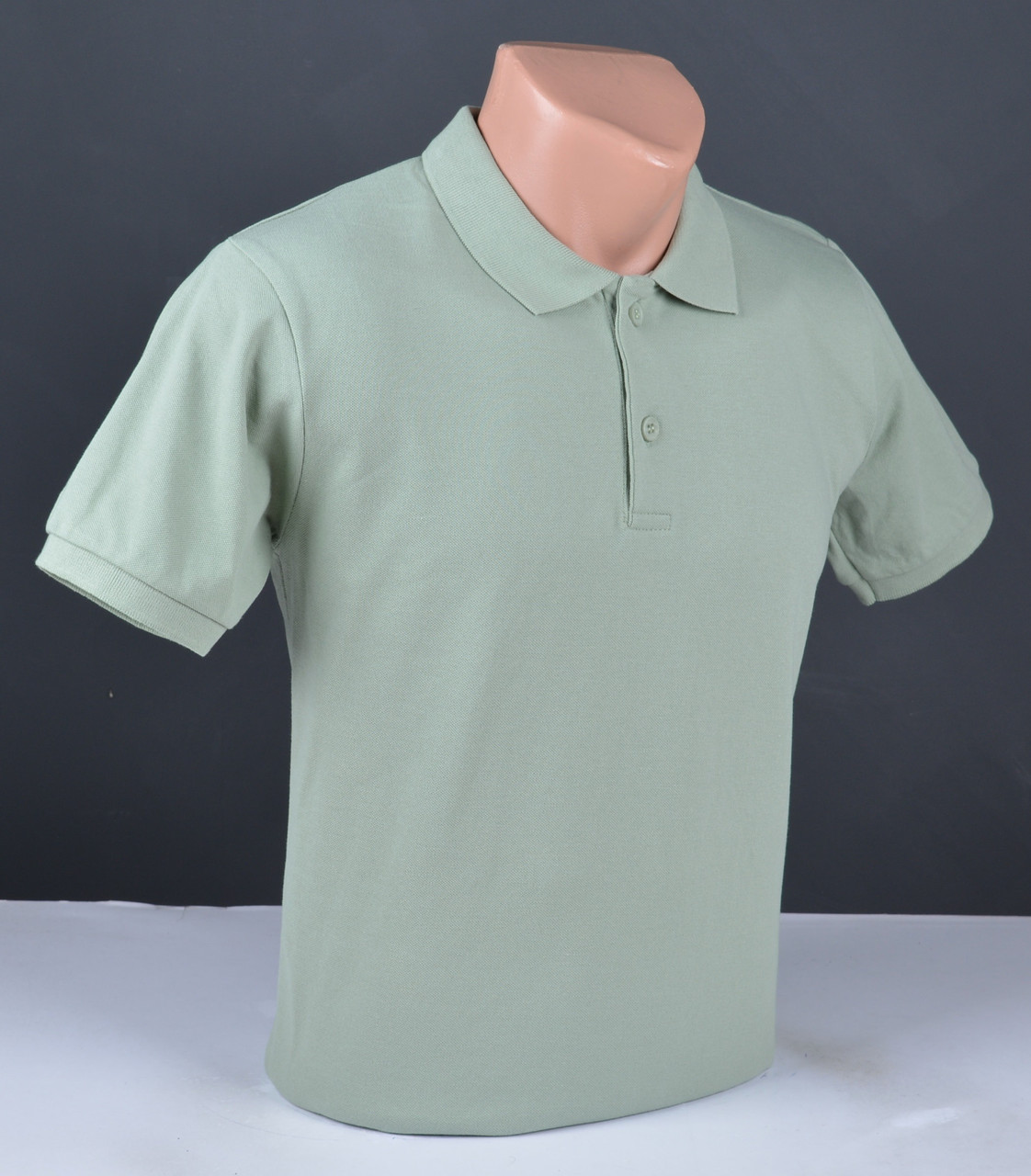 Чоловіча футболка з коміром ПОЛО ВЕЛИКОГО РОЗМІРУ оливкова Туреччина 2192 Б, фото 1