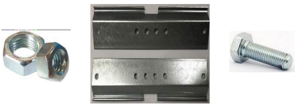 Комплект сполучних деталей для алюмінієвого профілю: кріплення 2 шт. з болтами та гайками, фото 1