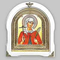 Ікона Валентина свята мучениця, лик 15х18 см, у білому дерев'яному кіоті, арка