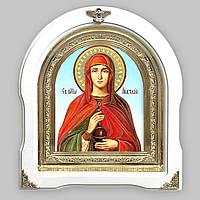 Ікона Анастасія свята великомучениця, лик 15х18 см, у білому дерев'яному кіоті, арка