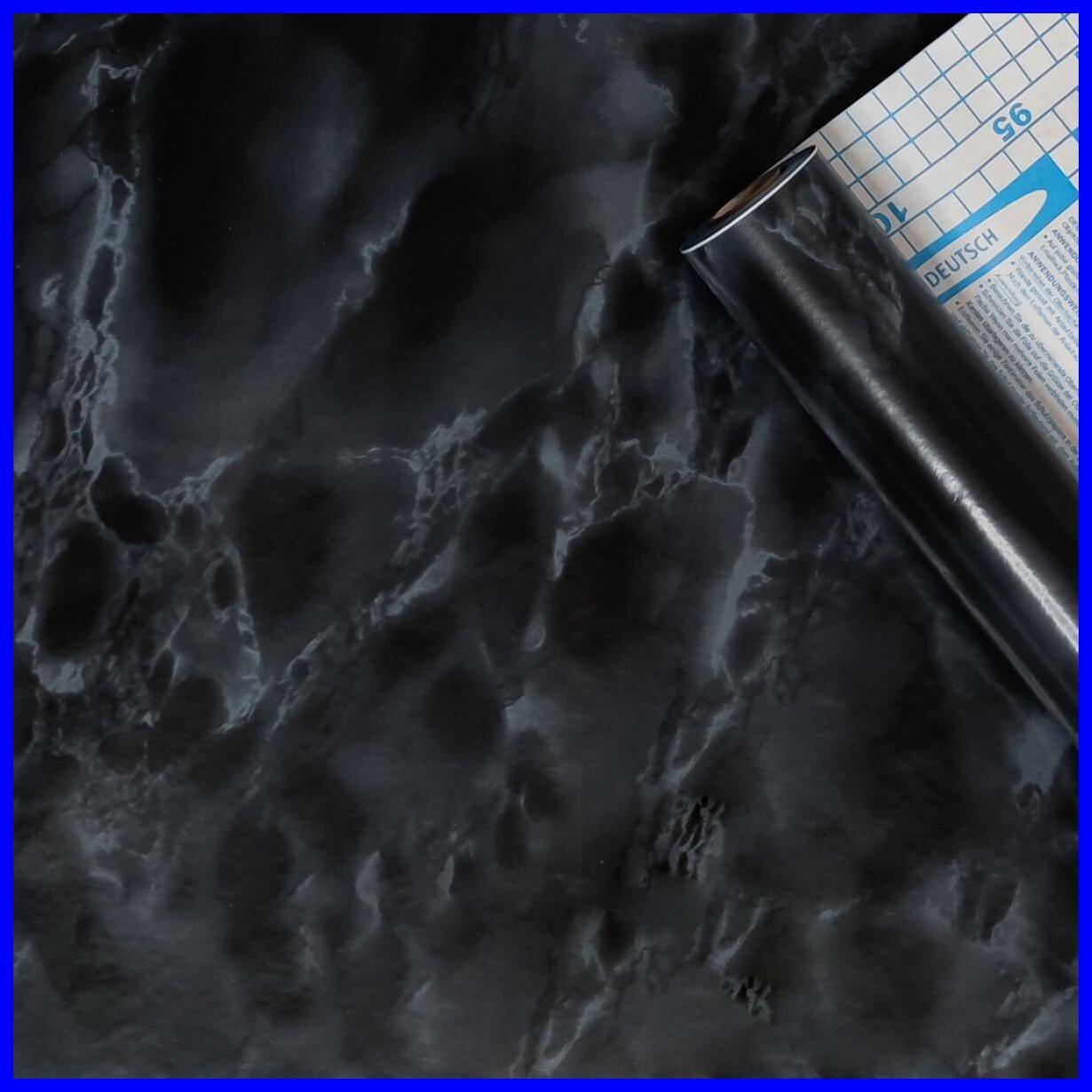 Самоклейка плівка чорний мармур 0,45х10м для меблів декорування інтер'єру оздоблення поверхонь ST1, фото 1